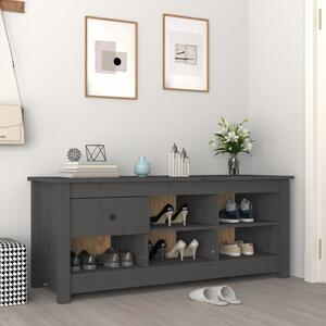 Szürke tömör fenyőfa cipősszekrény 110 x 38 x 45,5 cm