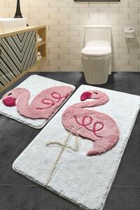 Pink Flamingo Akril fürdőszoba szőnyeg szett (2 darab) Multicolor
