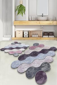 Circle Fürdőszoba szőnyeg szett (2 darab) Lila szürke lila