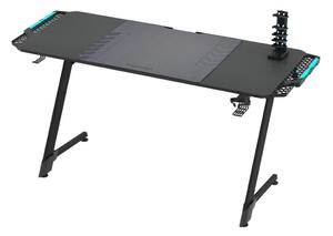 Milagro Gaming asztal SNAKE LED RGB háttérvilágítással 156x60 cm fekete MI1968