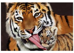Gario Fotótapéta Tigris és kis tigris Anyag: Vlies, Méret: 536 x 240 cm