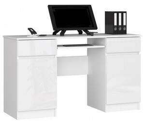 Számítógép asztal A5 - fehér/fehér fényes