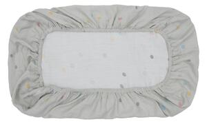 Dots szürke muszlin gyerek lepedő, 60 x 120 cm - Kindsgut