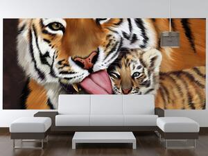 Gario Fotótapéta Tigris és kis tigris Anyag: Öntapadó, Méret: 200 x 135 cm