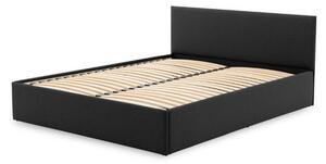 LEON kárpitozott ágy matrac nélkül, mérete 160x200 cm Fekete