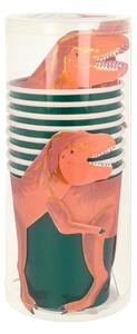 Egyszer használatos papír pohár készlet 8 db-os T-Rex Party – Meri Meri