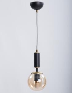 Sárga-fekete függőlámpa üveg búrával ø 15 cm Hector – Squid Lighting