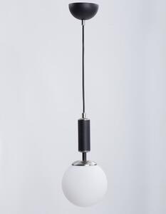 Fehér-fekete függőlámpa üveg búrával ø 15 cm Hector – Squid Lighting