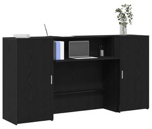 Recepciós pult fekete tölgyszínű 200x50x103,5 cm szerelt fa