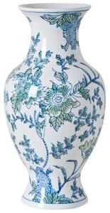 Virágtartó váza LLANES Porcelán 36 cm Fehér/kék