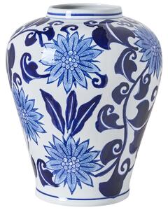 Virágtartó váza GIRONA Porcelán 35 cm Fehér/kék