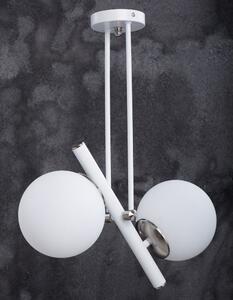 Fehér-ezüstszínű függőlámpa üveg búrával ø 15 cm Libra – Squid Lighting