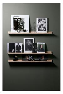 Natúr színű tölgyfa fali polc képekhez 120 cm Studio – WOOOD