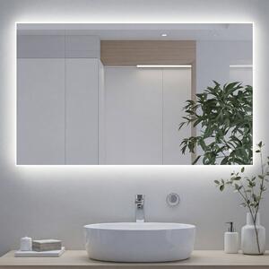 Téglalap alakú LED fürdőszobatükör 80x60/60x80 cm, két színben, érintéses kapcsolóval, fűtőpaddal