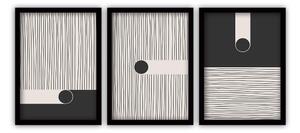 Black 3 db-os kép készlet fekete keretben, 35 x 45 cm - Vavien Artwork