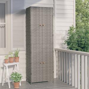 VidaXL szürke polyrattan kerti tárolószekrény 59 x 40 x 180 cm