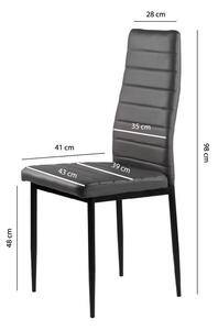 4 db elegáns, szürke színű székkészlet időtlen dizájnnal