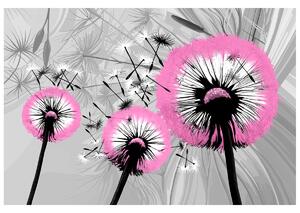 Gario Fotótapéta Gyöngéd rózsaszín pitypangok Anyag: Öntapadó, Méret: 110 x 200 cm