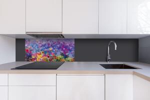 Dibond tábla a konyhapult mögött színes virágfestmény - 80 x 40 cm ingyenes ragasztó