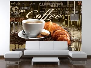 Gario Fotótapéta Finom kávé és croissant Anyag: Öntapadó, Méret: 200 x 150 cm