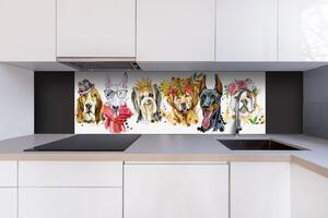 Dibond tábla a konyhapult mögött kutyák portréja - 180 x 60 cm ingyenes ragasztó
