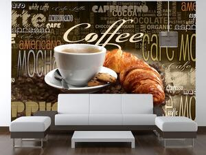 Gario Fotótapéta Finom kávé és croissant Anyag: Öntapadó, Méret: 200 x 135 cm