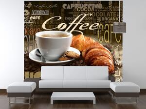 Gario Fotótapéta Finom kávé és croissant Anyag: Öntapadó, Méret: 150 x 200 cm