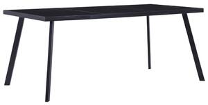 Fekete edzett üveg étkezőasztal 160 x 80 x 75 cm