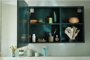 Sötétzöld fali-tükrös fürdőszoba szekrény 80x58 cm Color Bath – Tom Tailor