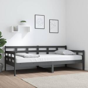 Szürke tömör fenyőfa kanapéágy 90x200 cm