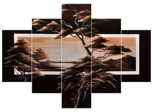 Gario Kézzel festett kép Afrikai táj - 5 részes Méret: 100 x 70 cm