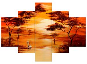 Gario Kézzel festett kép Gyönyöru Afrika - 5 részes Méret: 150 x 105 cm