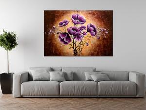 Gario Kézzel festett kép Növo lila virágok Méret: 120 x 80 cm