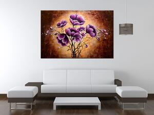 Gario Kézzel festett kép Növo lila virágok Méret: 120 x 80 cm