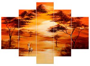 Gario Kézzel festett kép Gyönyöru Afrika - 5 részes Méret: 150 x 105 cm