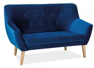 Nordic II Velvet kanapé, Kék / természetes fa