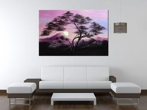 Gario Kézzel festett kép Hegyi táj és eros fa Méret: 120 x 80 cm