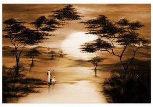 Gario Kézzel festett kép Afrikai naplemente Méret: 70 x 100 cm