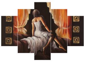 Gario Kézzel festett kép Szép lány - 5 részes Méret: 150 x 105 cm