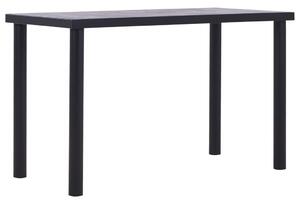 Fekete és betonszürke MDF étkezőasztal 120 x 60 x 75 cm