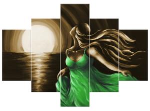 Gario Kézzel festett kép No zöldben - 5 részes Méret: 100 x 70 cm