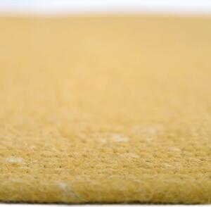 Neethu mustársárga kézzel készített szőnyeg gyapjú és pamut keverékből, ø 140 cm - Nattiot