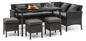 Blumfeldt Titania Dining Lounge Set, kerti ülőgarnitúra készlet, fekete/sötétszürke