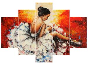 Gario Kézzel festett kép Fáradt balett-táncosno - 5 részes Méret: 100 x 70 cm
