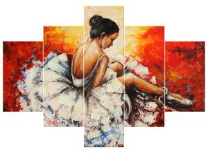 Gario Kézzel festett kép Fáradt balett-táncosno - 5 részes Méret: 150 x 70 cm