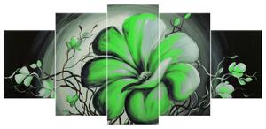 Gario Kézzel festett kép Zöld élo szépség - 5 részes Méret: 100 x 70 cm