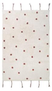 Numi bézs-piros, kézzel készített pamut szőnyeg, 100 x 150 cm - Nattiot