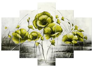 Gario Kézzel festett kép Sárga pipacsok - 5 részes Méret: 100 x 70 cm