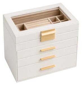 Ékszerdoboz ELEGANT CASE 25,1x21,5x15,3 cm műbőr, bézs