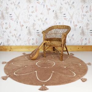 Yva vintage rózsaszín kézzel készített pamut szőnyeg, ø 110 cm - Nattiot